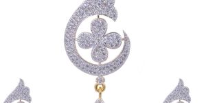 American Diamond Cz  Pendant with Earring Set