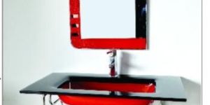 Glass Sink Bathroom Vanity Set