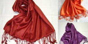 Satin Weave Pure Silk Shawl and Scarf in Wide Range of Colors