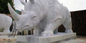 Marble Rhino Statues