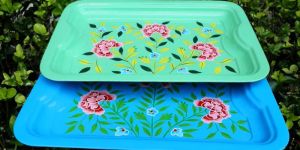 Hand Painted Stainless Steel Plates