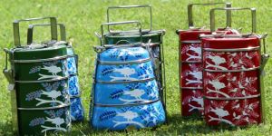 Hand Painted Stainless Steel Tiffin