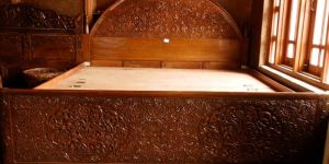 Walnut Wood Handcrafted Bed