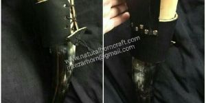 Drinking Horn with Leather Holder