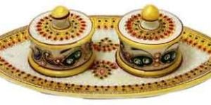 Marble Decorative Box and Tray Set