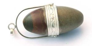 Silver Shivling Stone Pendants