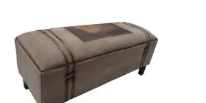 Vintage Canvas Ottoman