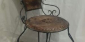 Wrought Iron Wooden Chair