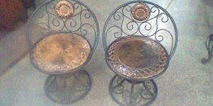 Wrought Iron Wooden Chair