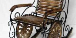 Wrought Iron Wooden Resting Chair