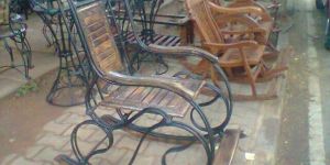 Wrought Iron Wooden Resting Chair