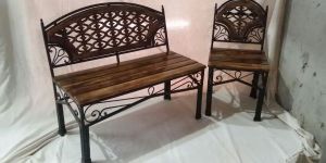 Wrought Iron Wooden Sofa Chair