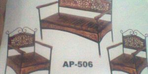 Wrought Iron Wooden Sofa Chair