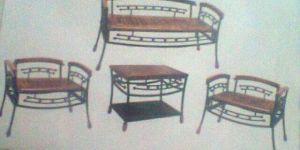 Wrought Iron Wooden Sofa Chair