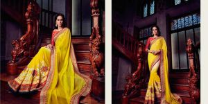Yellow Color Georgette Designer Lehanga Saree with Blause