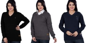 Elegance Cut Cotton Women's V-Neck Sweater