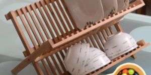 Teak Wood Folding Dish Rack