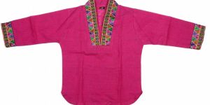 Pink Plain Full Sleeve Kurta