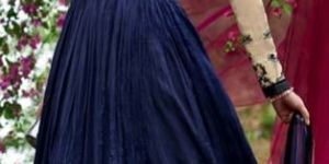 Semi Stitched Blue Salwar Kameez