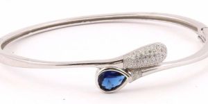 Silver Blue Stone Kada