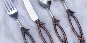 Steel Brass Cutlery Set (Sm 1574)