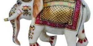 Marble Painted Elephant (8 Inch)