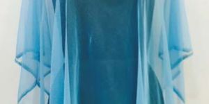 Embroidered Net Poncho