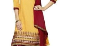 Yellow Embroidered Chanderi Salwar Suits
