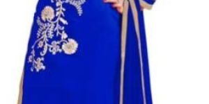Royal Blue Embroidered Chanderi Churidar Suits