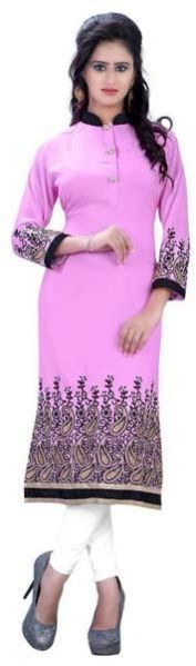 Pink Embroidered Kurtis