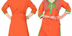 Chanderi Embroidery Work Kurti