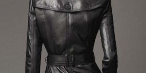 Womens Trench Leather Coat