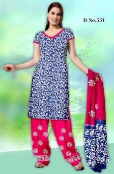 Batik Hand Block Print Dress Material