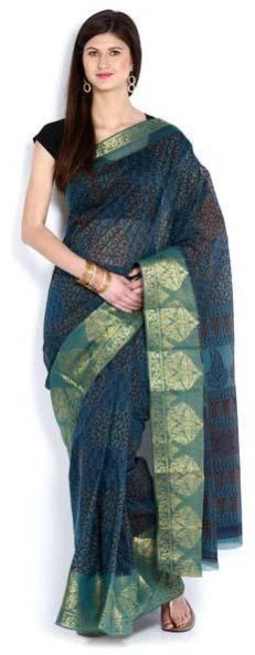 Printed Zari Border Gadwal Sarees