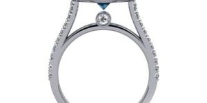 Blue Moissanite Ring