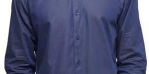 BLUE TWO-TONE COTTON SHIRT