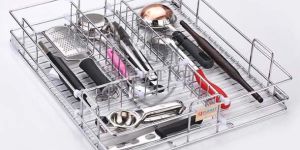Stainless Steel Perforated Cutlery Basket