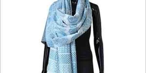 Sky Blue Assam Slik Stole (90x220)