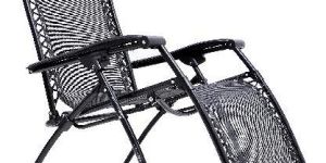 Pure Black Folding Recliner Chair