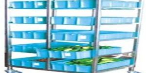 Vegetable Tray Stacking Trolley