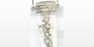 Wand Silver Mount  Crystal Pendant