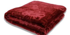 Mink Single Bed Floral Embossed Maroon Blanket