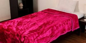 Mink Single Bed Floral Embossed Pink Blanket