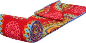Red Floral Print  Soft and Warm Micro Single Bed Blanket