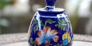 Blue Pottery Sugar Pot