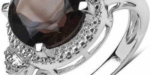 Smoky Topaz Gemstone Ring with 925 Sterling Silver