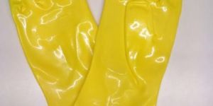 PVC Hand Gloves Shining Yellow