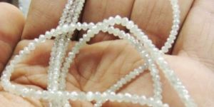 White Color Faceted Diamond Beads Necklace