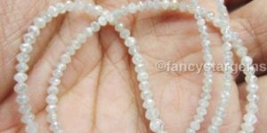 White Color Loose Faceted Diamond Beads Necklace