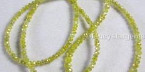 Yellow Color Loose Faceted Diamond Beads Necklace